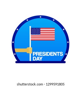President Day Flag Hand. Can use for illustration, icon, logo, mascot or advertisement