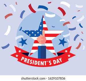 president day greeting card, United States of America celebration vector illustration design