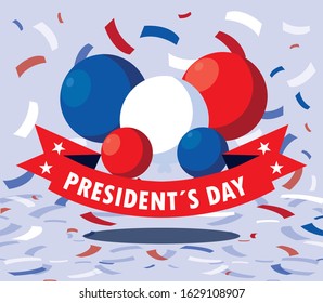 president day greeting card, United States of America celebration vector illustration design