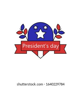 President day shield icon. Simple line, outline vector elements of color public holiday icons for ui and ux website or mobile application