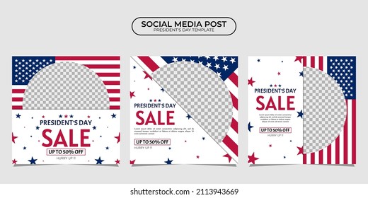 President Day social media post template design. It is suitable for poster, banner, greeting card, etc.