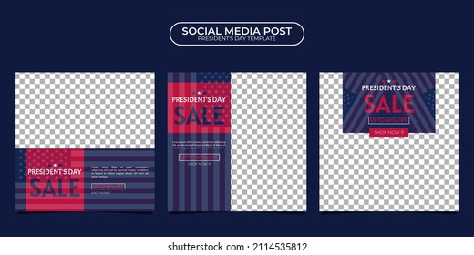 President Day social media post template design. It is suitable for poster, banner, greeting card, etc.
