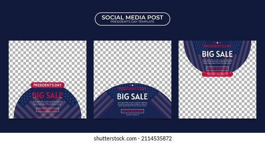 President Day social media post template design. It is suitable for poster, banner, greeting card, etc.