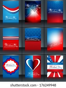 President Day in United States of America colllection for brochure template design vector