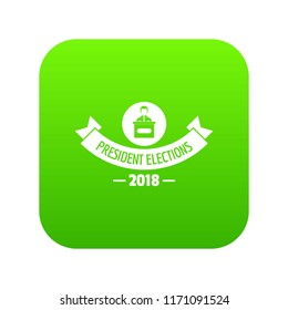 President debate icon green vector isolated on white background