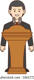 President doodle cartoon design illustration