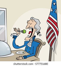 President eating
