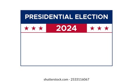 Projeto de banner da eleição presidencial de 2024. Conceito de voto dos EUA. eleição presidencial em novembro de 2024