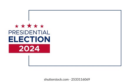 Projeto de banner da eleição presidencial de 2024. Conceito de voto dos EUA. eleição presidencial em novembro de 2024