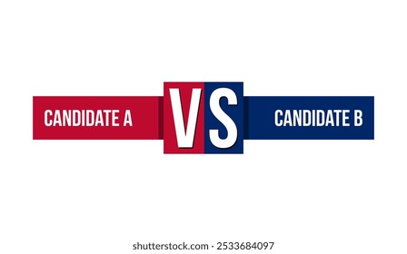 eleição presidencial EUA Versus design de banner azul e vermelho versus banner 2024 competição candidata versus conceito de eleição