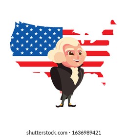 President George Washington with map United states. vector illustration design.