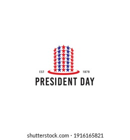 president hat logo icon design illustration
