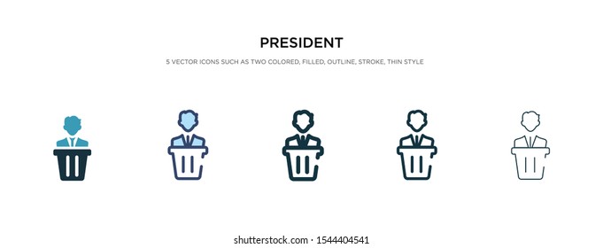 president icon in different style vector illustration. two colored and black president vector icons designed in filled, outline, line and stroke style can be used for web, mobile, ui