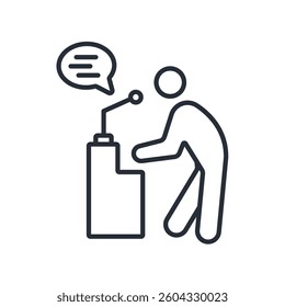 president icon. vector.Editable stroke.linear style sign for use web design,logo.Symbol illustration.