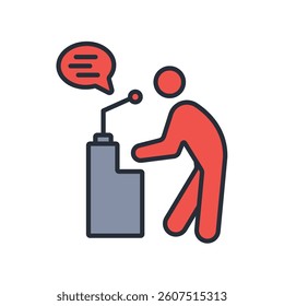 president icon. vector.Editable stroke.linear style sign for use web design,logo.Symbol illustration.