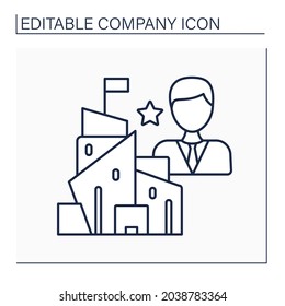 President line icon. Executive group leader. Chief operating officer. Exercises control and management. Company concept. Isolated vector illustration. Editable stroke