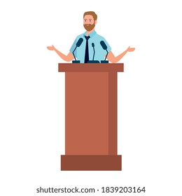 president man on podium design, vote election government and campaign theme Vector illustration