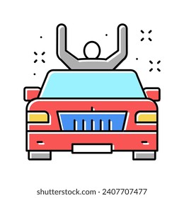 president on parade color icon vector. president on parade sign. isolated symbol illustration