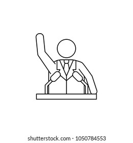 president on the podium icon. Elements of elections icon. Premium quality graphic design. Signs and symbol collection icon for websites, web design, mobile app, info graphics on white background