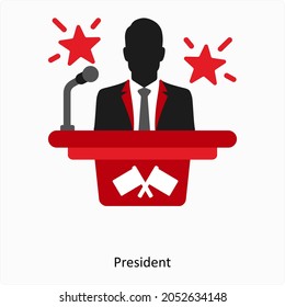 President or Speaker Icon Concept