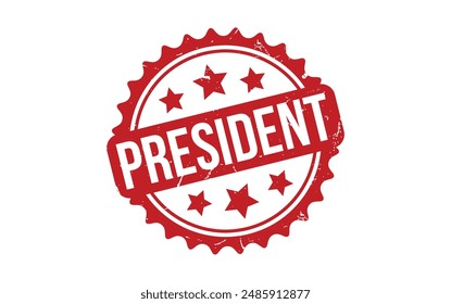 President Stamp. Red President Rubber grunge Stamp