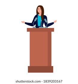 president woman on podium design, vote election government and campaign theme Vector illustration