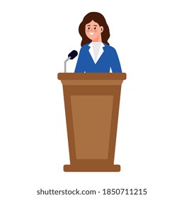 president woman on podium design, vote election government and campaign theme Vector illustration