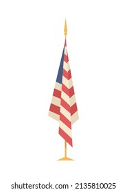 President workplace official residence composition with isolated image of american flag vector illustration