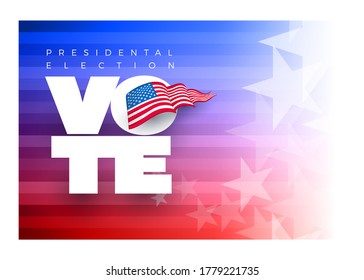 Presidental election concept design template. Vote 2020 in USA. Typographic vector design. USA debate of president voting. Election voting design. Political election campaign.