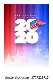 Presidental election concept design template. Vote 2020 in USA. Typographic vector design. USA debate of president voting. Election voting design. Political election campaign.