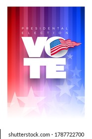 Presidental election concept design template. Vote 2020 in USA. Typographic vector design. USA debate of president voting. Election voting design. Political election campaign.