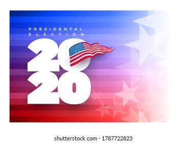 Presidental election concept design template. Vote 2020 in USA. Typographic vector design. USA debate of president voting. Election voting design. Political election campaign.