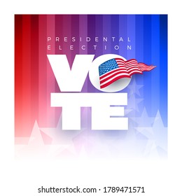 Presidental election concept design template. Vote 2020 in USA. Typographic vector design. USA debate of president voting. Election voting design. Political election campaign.