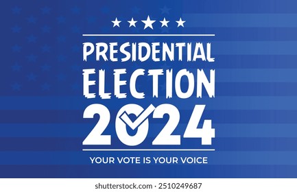 Dia da eleição presidencial. Vote em 2024 nos EUA, design de banner.Campanha eleitoral política.Elemento patriótico americano. Cartaz, cartão, faixa e fundo. Ilustração vetorial. 
