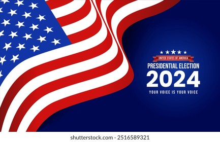 Dia da eleição presidencial Vote 2024 design de banner, comunicação de votação