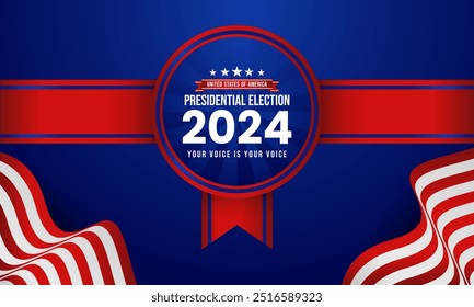 Dia da eleição presidencial Vote 2024 design de banner, comunicação de votação