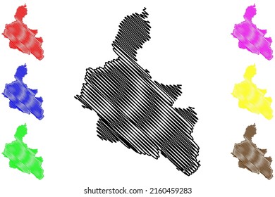 Presidente Figueiredo municipality (Amazonas state, Municipalities of Brazil, Federative Republic of Brazil) map vector illustration, scribble sketch Presidente Figueiredo map