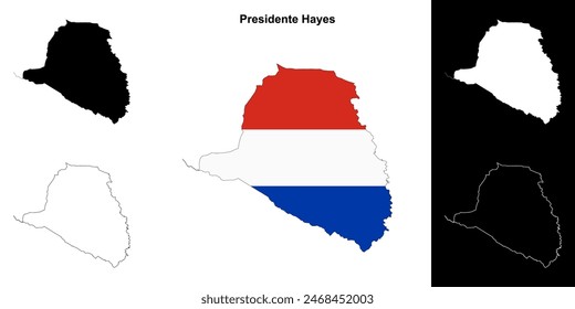 Presidente Hayes department outline map set