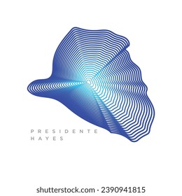 Presidente Hayes Department of Paraguay country map illustration.