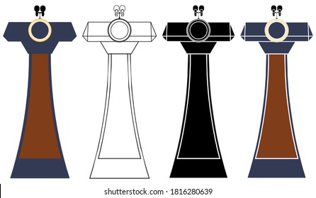 Presidential Blue Lectern USA colored