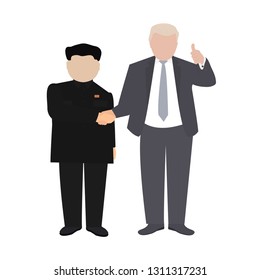 Presidential candidate shaking hand. People shaking hands. Two business partners. Co-working process vector illustration. President debates.