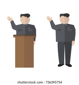 Presidential candidate speaks to people from tribune. Flat tribune Icon web. President debates. Vector illustration