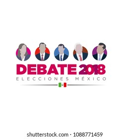 Presidential debate. Elections Mexico 2018. Debate presidencial. Elecciones México 2018, spanish text.