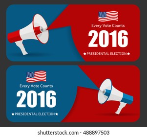 Presidential Election 2016 in USA Background. Can Be Used as Banner or Poster. Vector Illustration EPS10