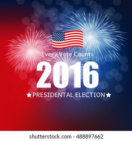 Presidential Election 2016 in USA Background. Can Be Used as Banner or Poster. Vector Illustration EPS10