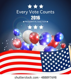 Presidential Election 2016 in USA Background. Can Be Used as Banner or Poster. Vector Illustration EPS10