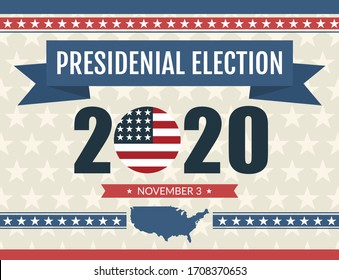 Presidential election 2020, 3 november. Vector illustration poster design.