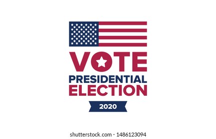 Presidential Election 2020 in United States. Vote day, November 3. US Election. Patriotic american element. Poster, card, banner and background. Vector illustration