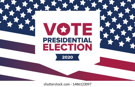 Presidential Election 2020 in United States. Vote day, November 3. US Election. Patriotic american element. Poster, card, banner and background. Vector illustration