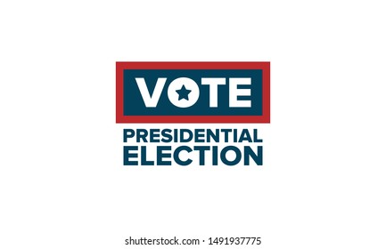 Presidential Election 2020 in United States. Vote day, November 3. US Election day. Patriotic american element. Poster, card, banner and background. Vector illustration